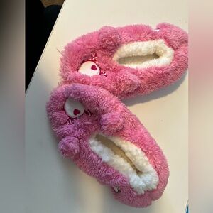 Pink Fuzzy Bear Slippers